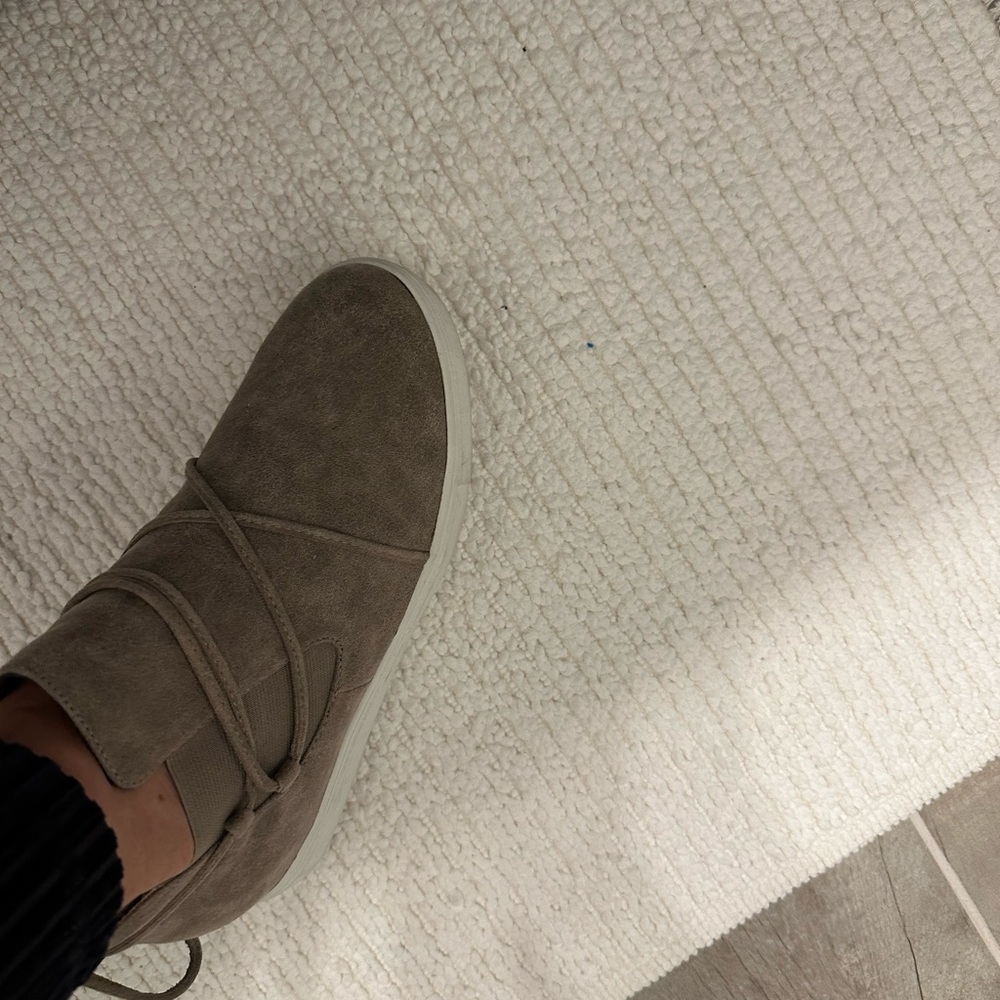 Taupe Suede Sneakers - Picture 6 of 7